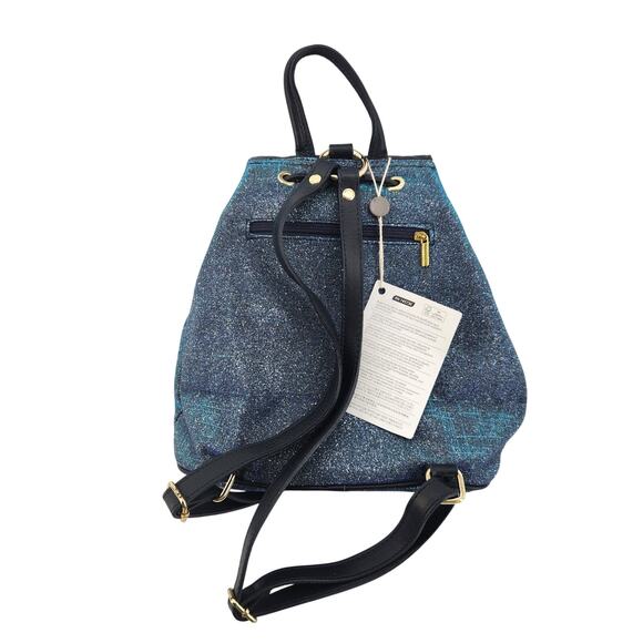 Cerulean Blue Leather Backpack by George J. Love Made in Italy - Picture 4 of 6